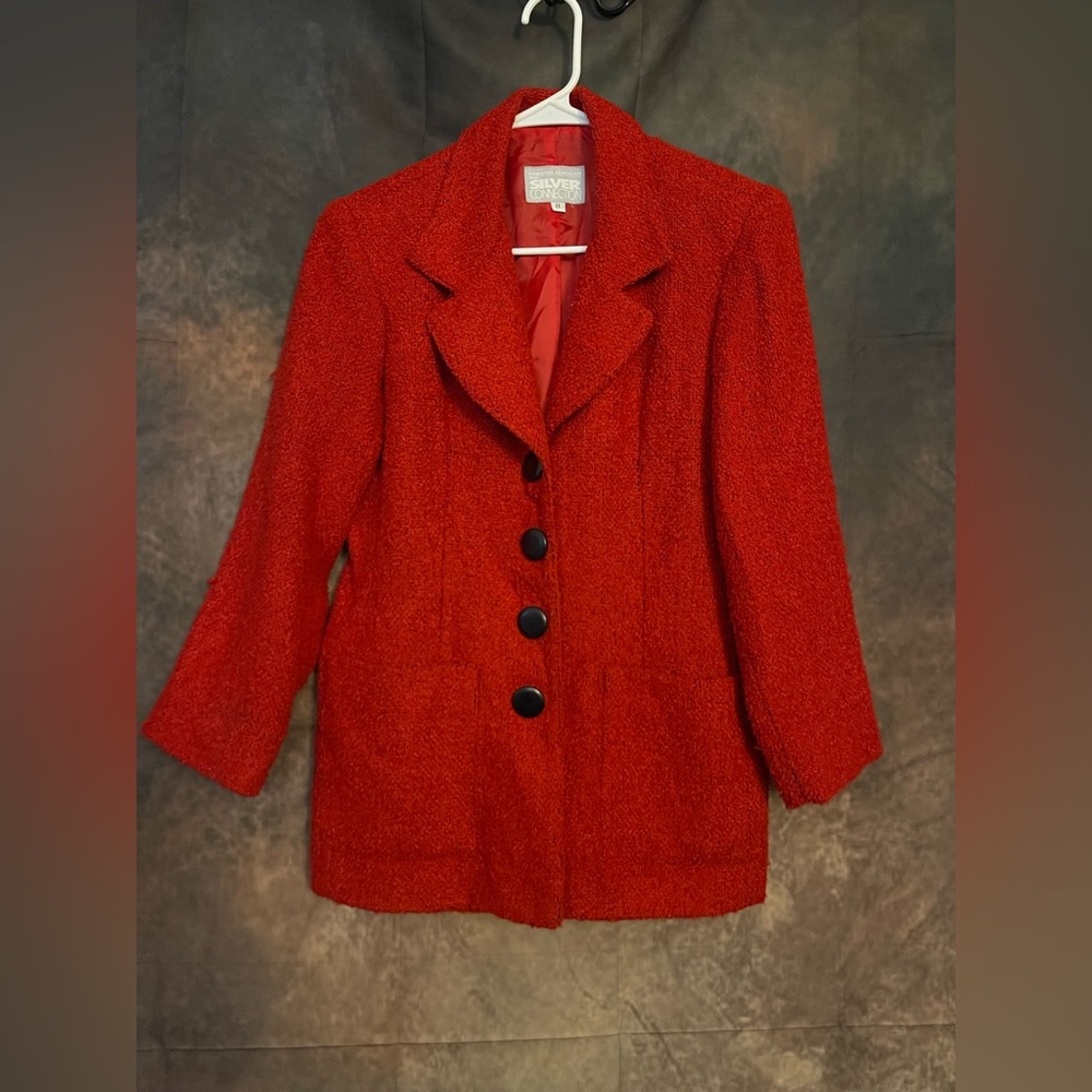 Vibrant Red Women's Blazer Jacket